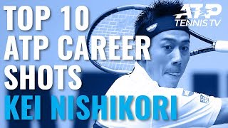 Kei Nishikori Top 10 Best Shots of His ATP Career [upl. by Ailemrac]