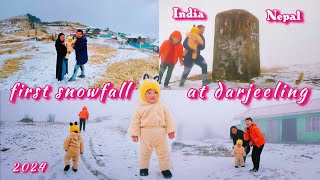 snowfall in darjeeling 2024 first snowfall at sandakphu area beautiful tourist place of darjeeling [upl. by Aicilic]