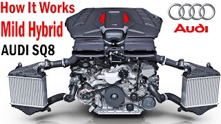 How it works Audi Mild Hybrid System Animation amp Sport Suspension Explained in Audi SQ7 amp SQ8 [upl. by Lilac]