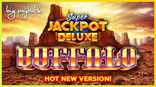 Super Jackpot Deluxe Buffalo Slot  BIG WIN BONUS [upl. by Eletnahs435]