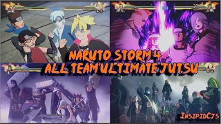 Naruto Storm 4 All Team Ultimate Jutsu  Linked Secret Techniques Inc DLC amp Boruto English [upl. by Else]