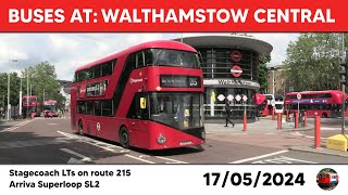 London buses at Walthamstow Central 17052024 [upl. by Irby]