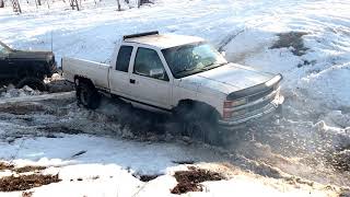 1994 Chevy Silverado K1500 snow Wheeling [upl. by Marika]