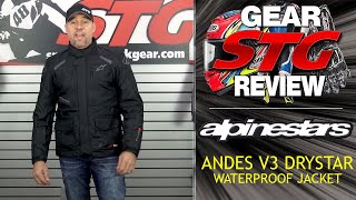 Alpinestars Andes V3 Drystar Waterproof Jacket Review  Sportbike Track Gear [upl. by Devad]