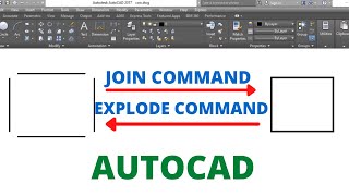 HOW TO USE JOIN AND EXPLODE COMMAND IN AUTOCAD [upl. by Charil]