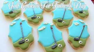 How To Decorate Fathers Day Golf Cookies [upl. by Nileuqaj]