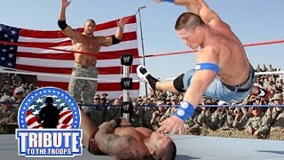 John Cena Batista amp Rey Mysterio vs Randy Orton amp JeriShow Tribute to the Troops Dec 20 2008 [upl. by Brade]