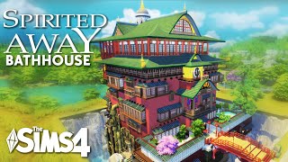 SPIRITED AWAY  BATHHOUSE  Snowy Escape  Sims 4 Speed Build [upl. by Hanus]