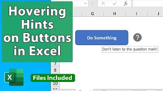 Add ToolTips on Mouse Hover for Buttons and Shapes in Excel  Last Video of 2020 [upl. by Adnelg]