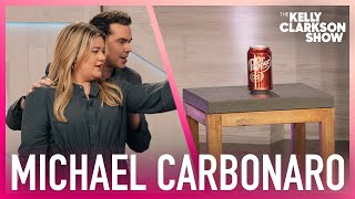 Michael Carbonaro Almost Ruins Kelly Clarksons Makeup With Soda Carbonation Trick [upl. by Norrat]