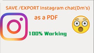 How To SaveExport Instagram ChatDMs within 2 minutes [upl. by Rollo]