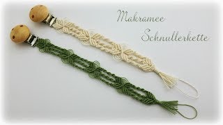 Makramee Schnullerkette  DIY  Macrame Pacifier Clip eng sub [upl. by Cini553]