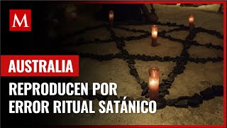 Reproducen por error ritual satánico durante noticiario de Australia video se vuelve viral [upl. by Grimbal]