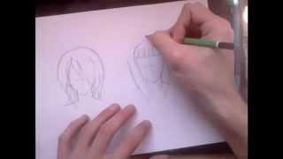 Cours dessin manga  les cheveux feminin  2 exemples [upl. by Landel]