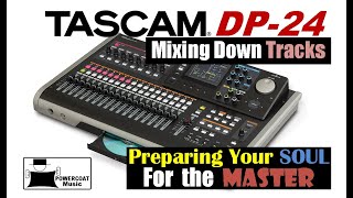 Tascam DP24DP32 Digital Portastudio Mixing Down Tracks [upl. by Yeznil95]