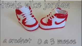 Nike Air jordan a crochet  Baby booties 0 a 3 meses [upl. by Cherie517]