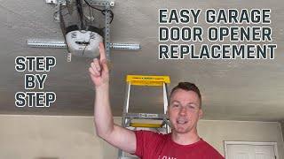 Garage Door Opener and Track Replacement  Step by Step Guide [upl. by Atolrac]