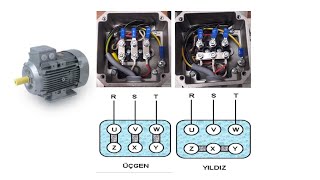 Üç Fazlı Asenkron Motor Yıldız ve Üçgen Bağlantı Şekilleri [upl. by Ellerrad]