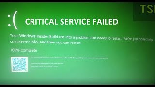 CRITICAL SERVICE FAILED 5a  Your Windows Insider build ran into a problem and needs to restart [upl. by Cassiani]