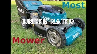 Makita XML08 18v x2 36v 21quot self propelled lawn mower review  Commercial grade [upl. by Yecak]