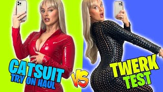 ULTIMATE CATSUIT HAUL TWERK CHALLENGE  Rhiannon Blue [upl. by Pazice]