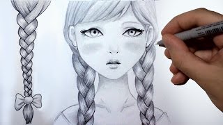 Comment dessiner des tresses Tutoriel [upl. by Aracot955]