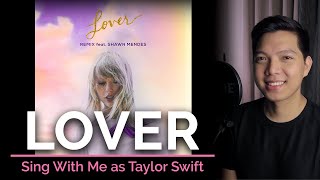 Lover remix Male Part Only  Karaoke  Taylor Swift ft Shawn Mendes [upl. by Dode]