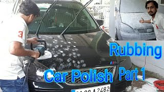 Car detailing Rubbing and Polishing  3M rubbing compound  nitto rai  part 1 [upl. by Ysdnyl]