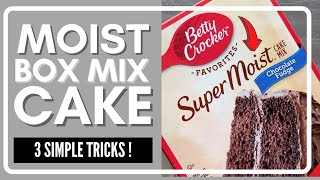 MOIST Box Mix Cake 3 Simple Tricks [upl. by Petty]