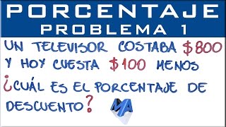 Porcentaje problemas de aplicación  Ejemplo 1 [upl. by Orihakat]