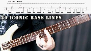 20 Iconic Bass Guitar Lines  Intros  Tab Vol 1 [upl. by Adnuhsar506]