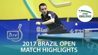 2017 Brazil Open Highlights Hugo Calderano vs Amalraj Anthony Final [upl. by Inittirb662]