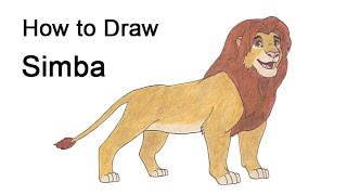 How to Draw Simba Grown Up from the Lion King [upl. by Mellicent99]