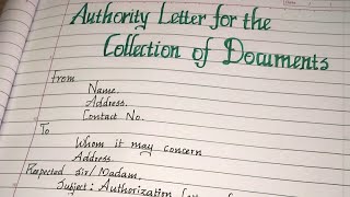 AuthorizationAuthority Letter for the collection of documents [upl. by Aihtnamas]