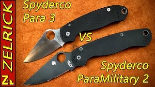 Spyderco Para 3 vs Spyderco Paramilitary 2 [upl. by Sanson]