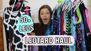 My Gymnastics Leotard Haul HUGE 50 LEOTARDS [upl. by Nalloh]