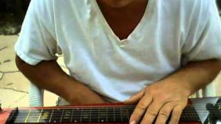 A Lap Steel Guitar tuning in D amp easy Blues [upl. by Llennej]