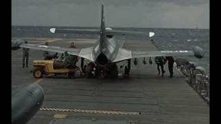 USS Oriskany launches F9F Panther fighters during the Korean war [upl. by Iluj]