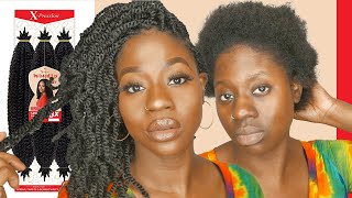 How to twist short 4 c hair using outre twisted up springy afro twist hair OutreHairTV [upl. by Waugh]