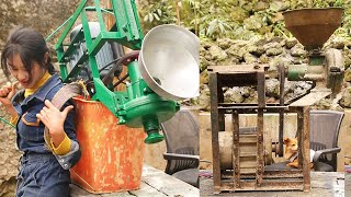 女汉子帮村民修复玉米磨粉机！👍 A Talented Girl helped the villagers repair the corn mill｜林果儿 [upl. by Diahann]