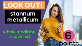 Stannum Metallicum  Description Homoeopathic Medicine only 6 points to remember [upl. by Warrin]