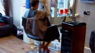 Barber Cape Lady Haircut amp Finnish [upl. by Thier846]