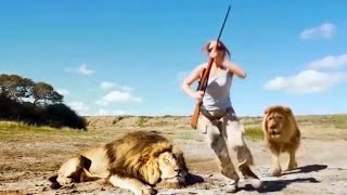 Could This Video of Trophy Hunters Getting Attacked By a Lion Be Real [upl. by Misty]