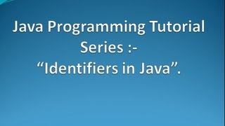 5 Identifiers in Java [upl. by Aisiram961]