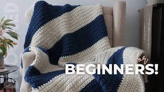 How to Crochet a Blanket StepbyStep for Complete Beginners [upl. by Nosnevets855]