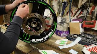 KRAFTYCUTTERS KAWASAKI rim tape and wheel decal set zx10r zx6r zx9r z1000 z750 z800 z900 [upl. by Honora865]