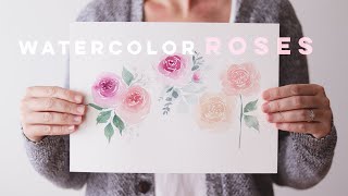 Watercolor Roses  Three Different Ways to Paint a Rose [upl. by Ahsitruc835]