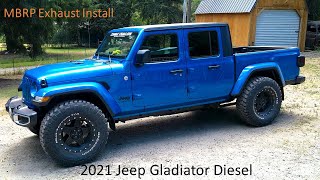 MBRP Exhaust install 2021 Jeep Gladiator Ecodiesel [upl. by Einatirb459]