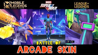 ARCADE SKIN THEMES COMPARISON  MLBB VS LOL Wild Rift VS Marvel Super War [upl. by Auberta]