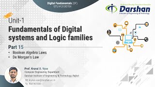 Boolean Algebra Laws and DeMorgans Law  Unit1 15 [upl. by Inaflahk557]